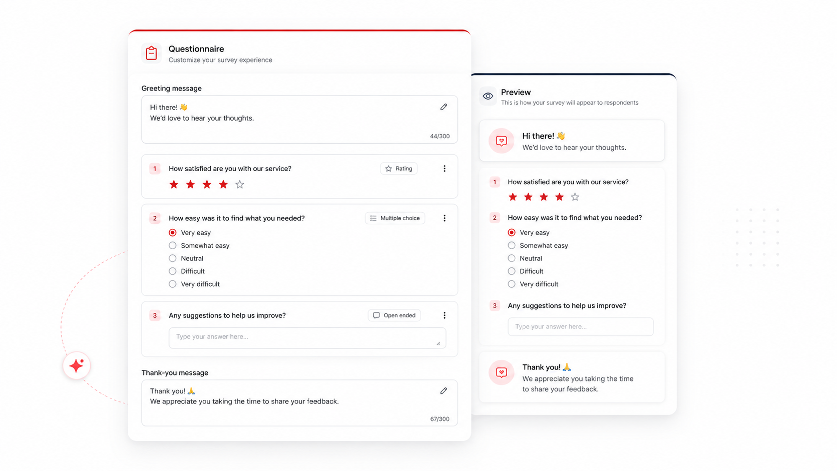 Feedback Capture — URateMe UI screenshot